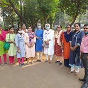 Meeting with clients children and donor in TISS campus in January 2021