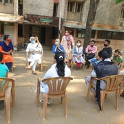 Meeting with clients children and donor in TISS campus in January 2021