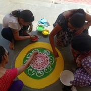 Rangoli making at Navjeevan Mahila Vastigruh