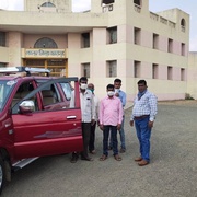 Escorting released prisoners to their homes in Latur in March 2020