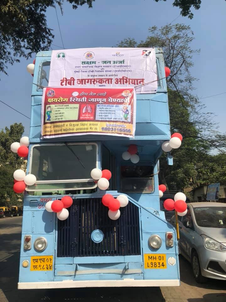 Use of double deck bus for TB Awareness