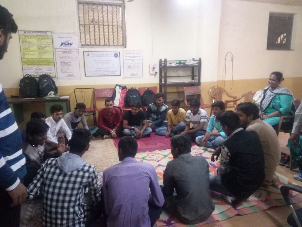 Meeting with Prayas clients who are undergoing vocational training courses after release from Observation Home, Mumbai.