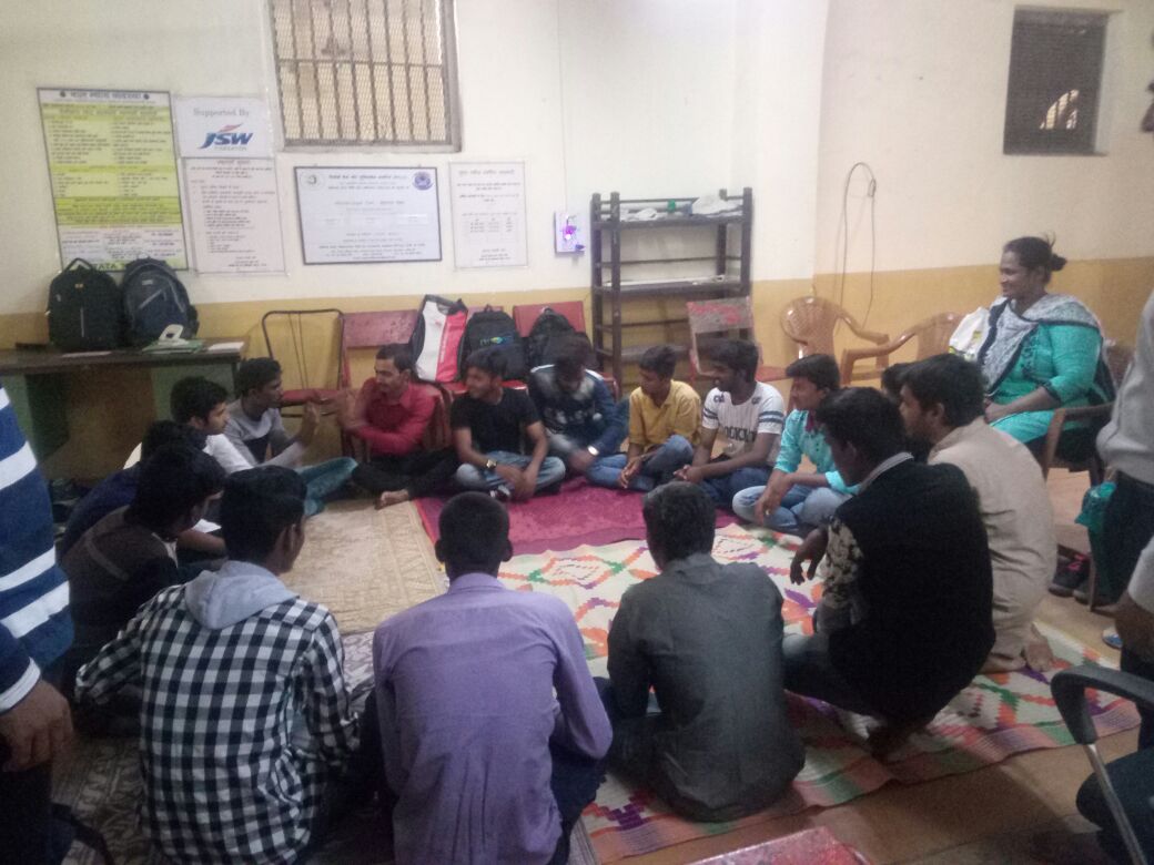 Meeting with Prayas clients who are undergoing vocational training courses after released from Observation Home, Mumbai.