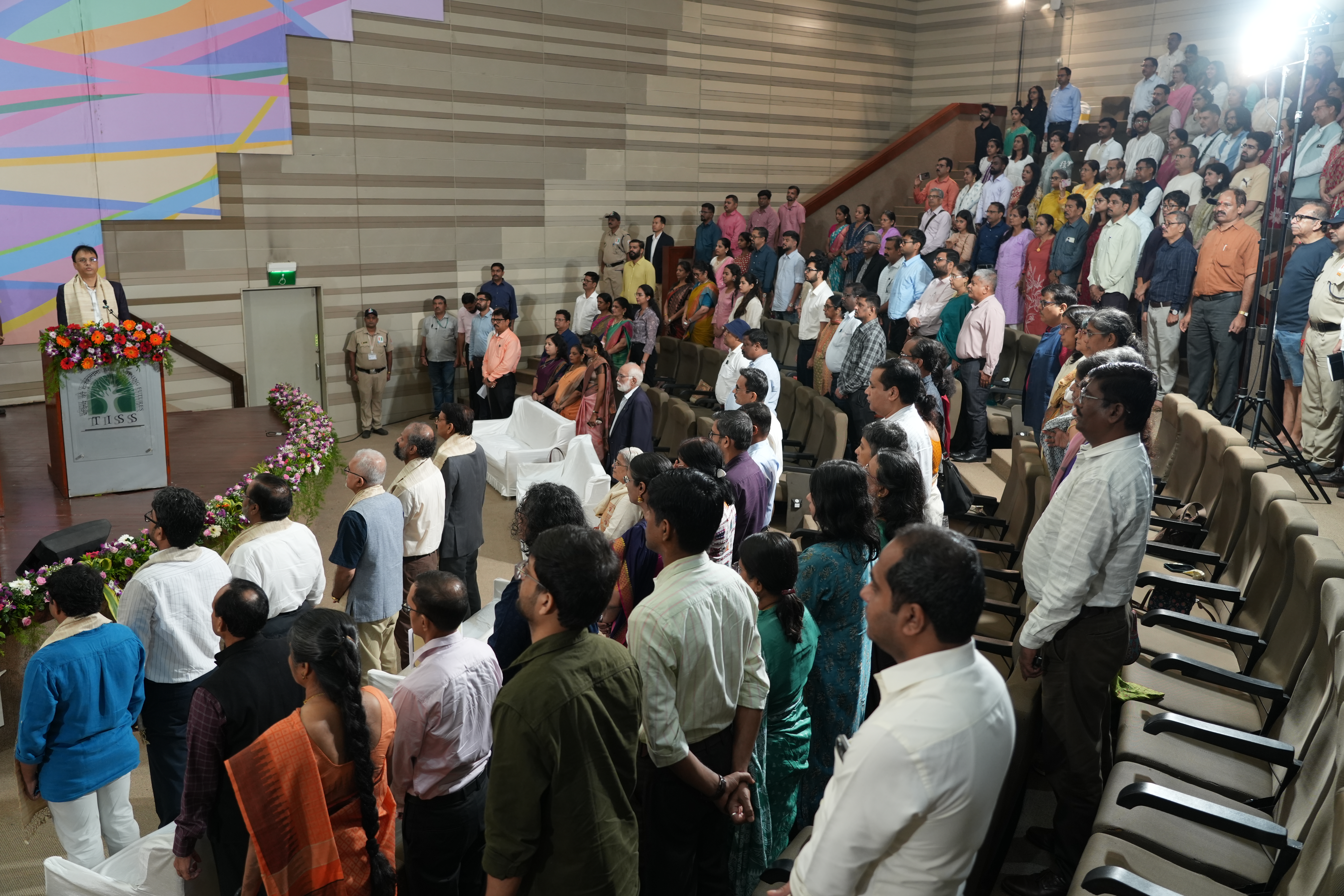 Wide establishing shot of the TISS campus at the close of the convocation