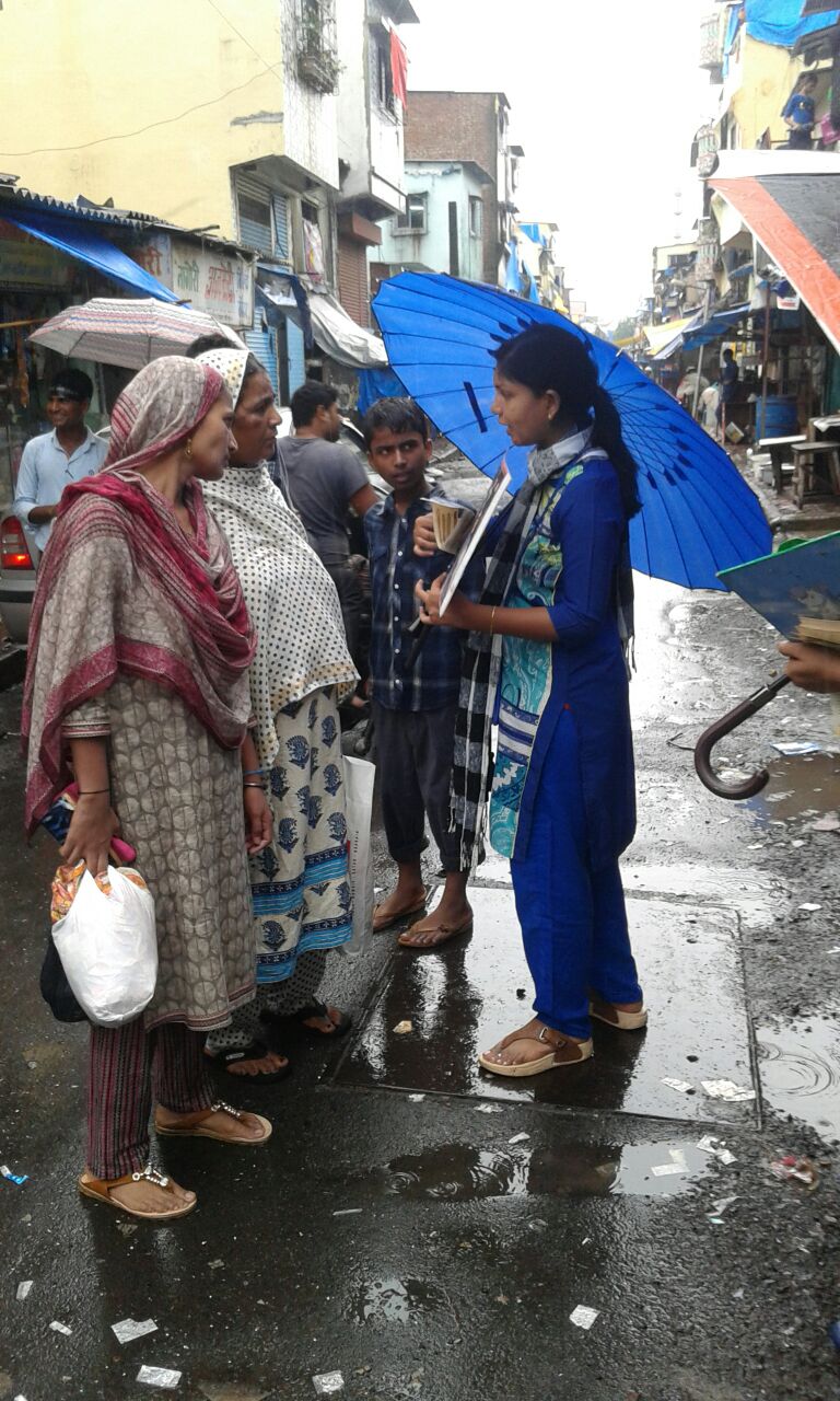 Sensitizing the community through live installation activity at Shivaji Nagar, M-East