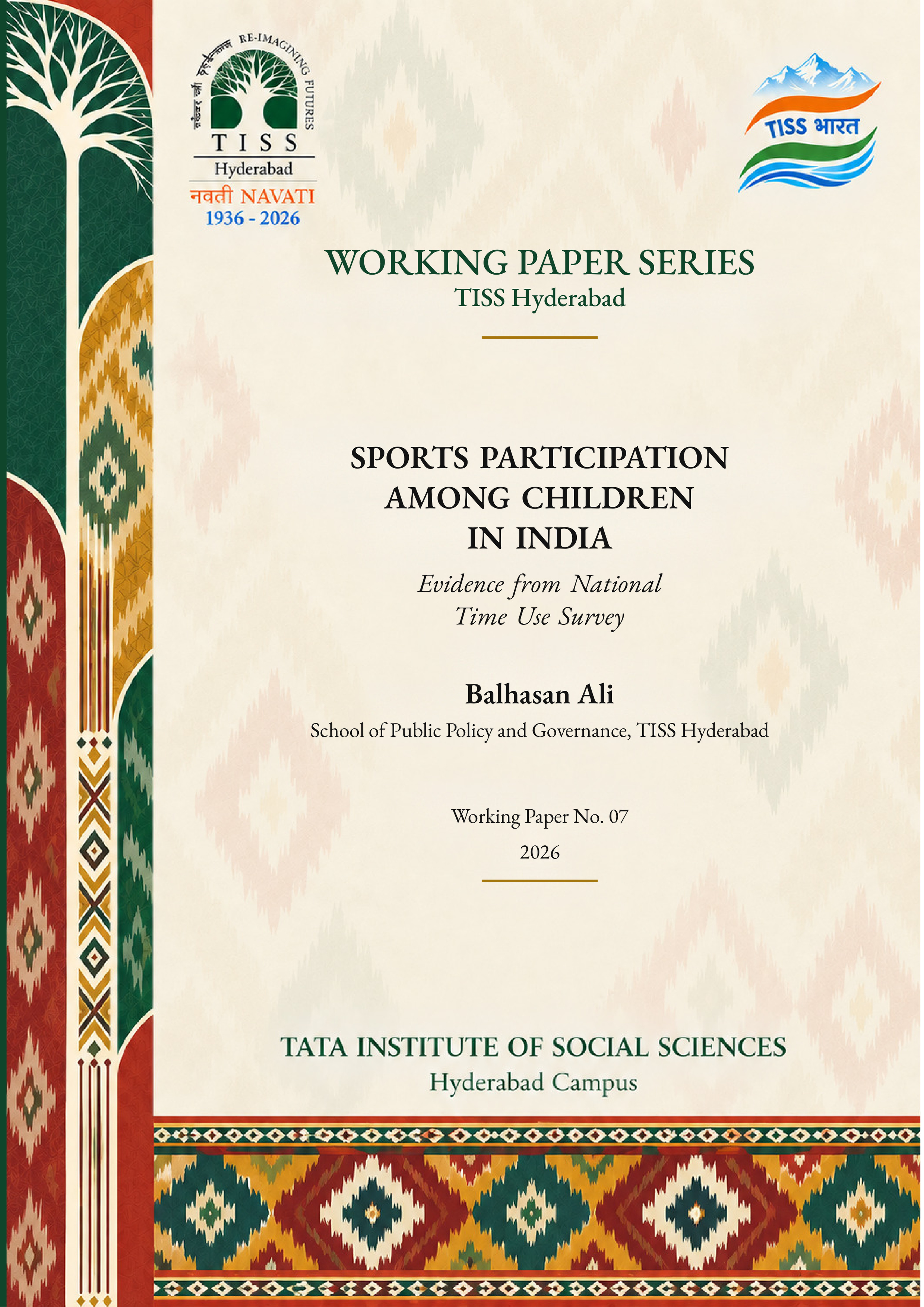 Sports Participation Among Children in India: Evidence from National Time Use Survey