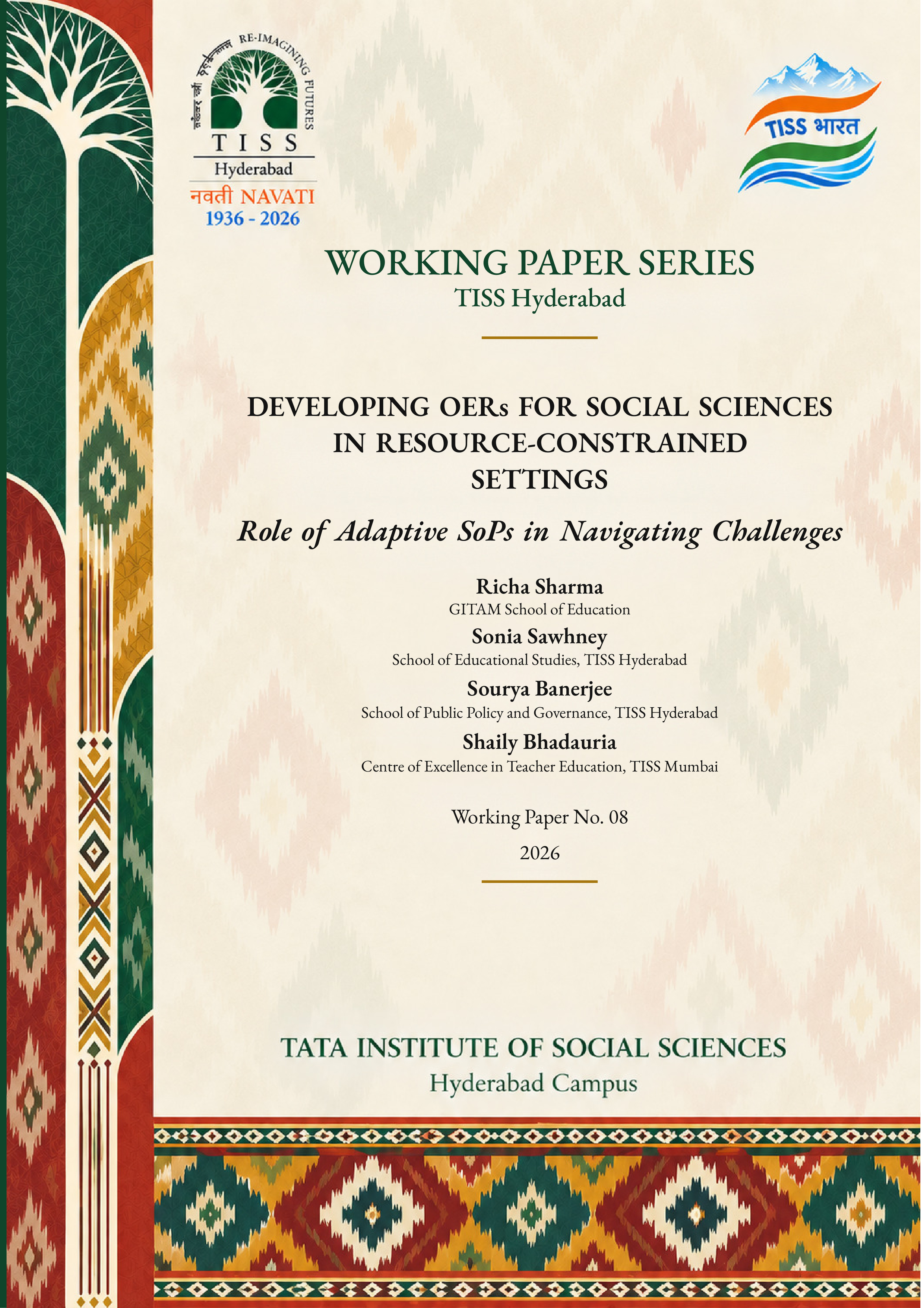 Developing OERs for Social Sciences in Resource-Constrained Settings: Role of Adaptive SoPs in Navigating Challenges